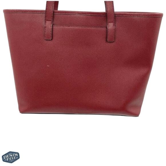 Michael by Michael Kors Maroon Cross Grain Leather Jet Set Tote/ Shoulder Purse - Picture 4 of 15